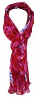 Tigertie Schal In Rot Rosa Magenta Blau Grau Pink Gemustert - Gr. 180 X 50 Cm