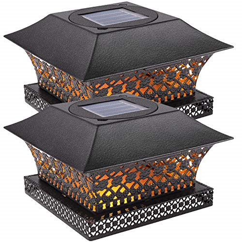 Siedinlar Solar Post Lights Outdoor Fence Deck Cap Light Solar Powered Metal Led For Sale Online