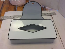 Decorative enamelware tissue box /holder (White)