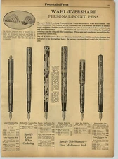 1930 PAPER AD 3 PG Wahl Eversharp Fountain Pens Oversized Pencil Gift Sets