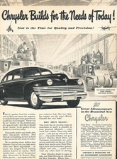 1942 Chrysler Automobile Vintage Original Advertisement Print Art Car Ad K101