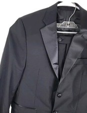 Ralph Lauren Mens Black Tuxedo With Satin Notch Lapels, J: 39R, P: 34x30