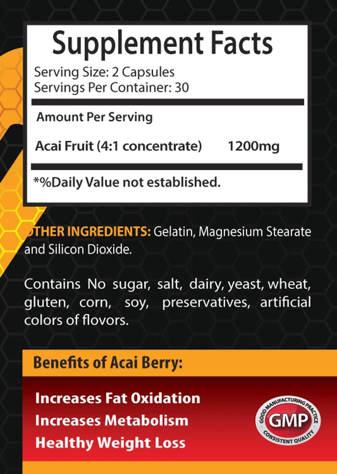 Веганская жидкость для похудения - ACAI BERRY LEAN 550 МГ 1B - витамин асаи - Изображение 2 из 4