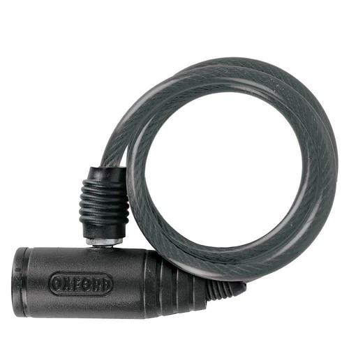 Oxford Bumper Motorcycle Helmet Cable Lock Scooter Bicycle 6 mm x 600 mm Smoke