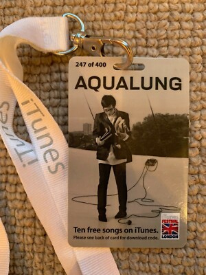 Aqualung RARE I-TUNES FESTIVAL 2007  NUMBERED CONCERT LAMINATE MINT Matt Hales