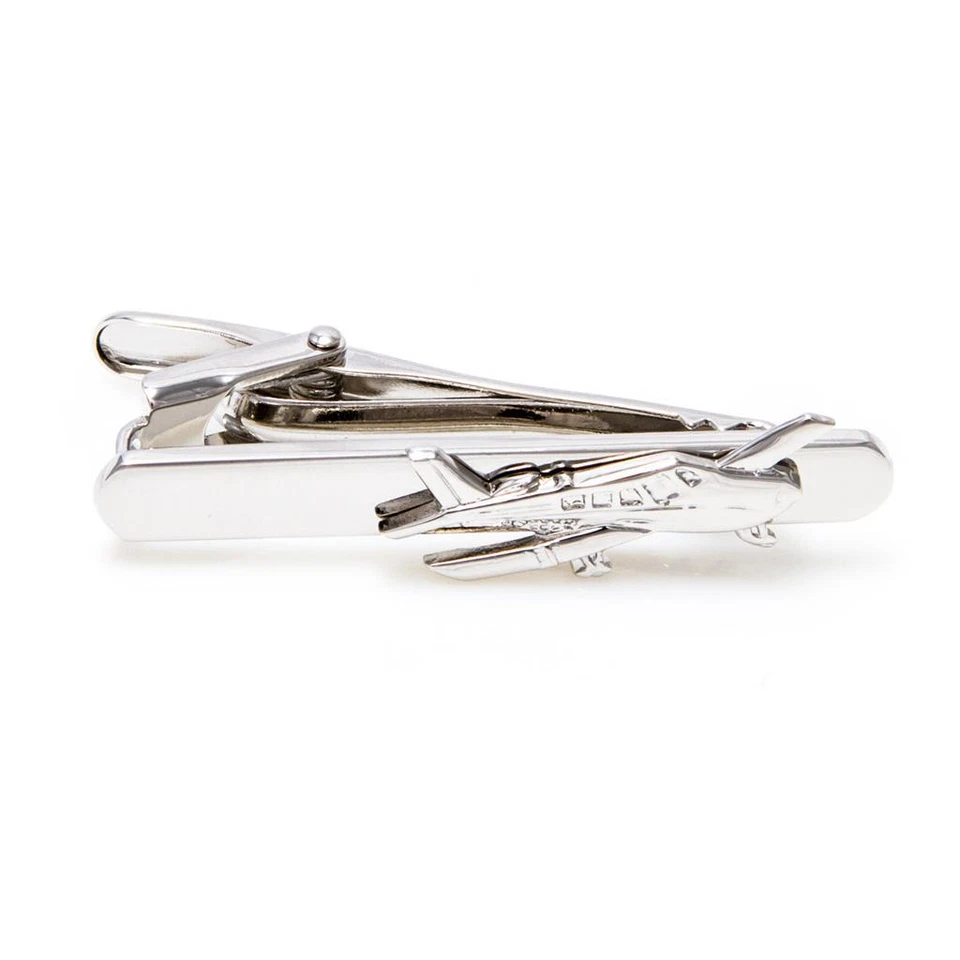 MRCUFF Airplane Cessna Pair of Cufflinks and Tie Bar Clip Presentation Gift Box  - Image 3 of 4