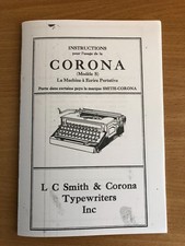 Manuel machine à écrire Corona, instructions for typewriter Corona