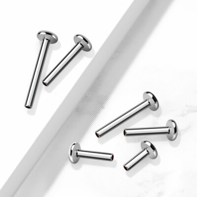 10 pcs of 316L Surgical Steel Internally Threaded Flat Back Lip Labret Post 16G