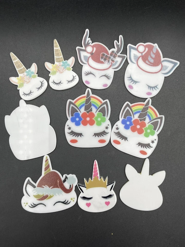 10 Pcs Variety Unicorn Flatback Craft Accessories Variety of Sizes - Image 2 of 2