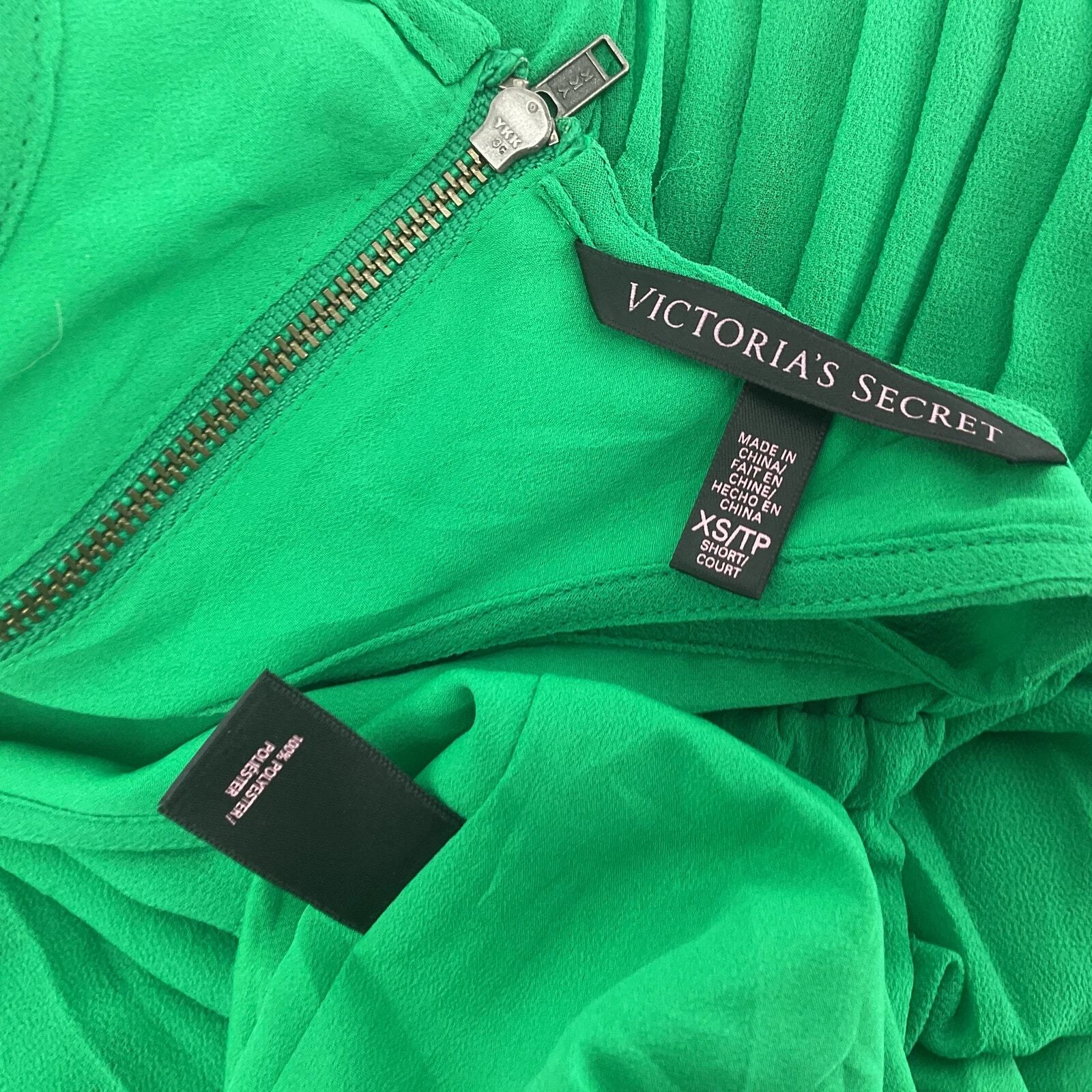 UNDERCOVER Maxi abito plissettato Victoria's Secret verde racerback donna XS poliestere