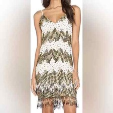 Alice + Olivia Sequin Beaded Fringe Dress Size Xs NWT Gatsby Prom Cocktail Wed