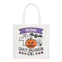 Personalisiert VerrüCkt Halloween MäDchen Regular Tragetasche Gruselig KüRbis
