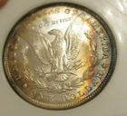 1898 O Morgan Silver Dollar - UNC, Rainbow Tones Rev, Peripheral tone obv 4067