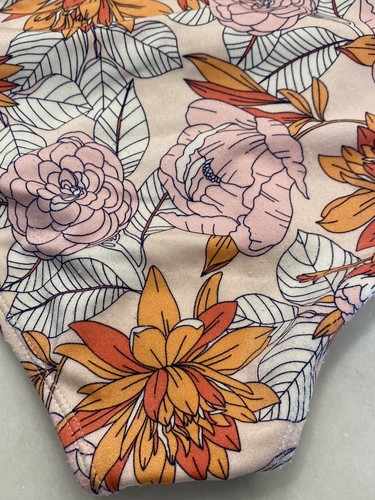 Janie and Jack Floral Pink Orange Ruffle Two-Piece Swimsuit Top/10 Bottom/12 - Picture 7 of 9