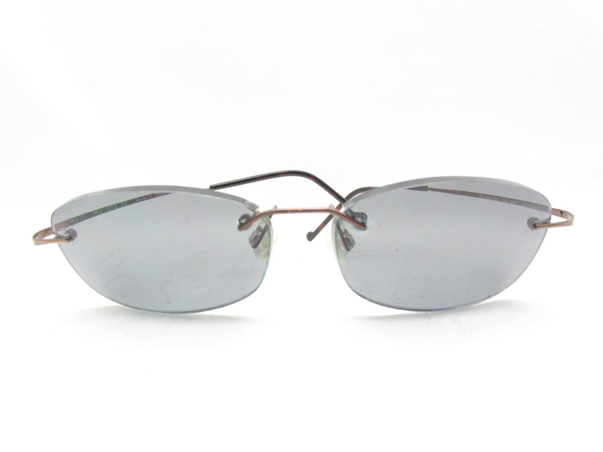 MAUI JIM MJ-503-23 TITANIUM RIMLESS MJ SPORT WRAP EYEGLASSES FRAME