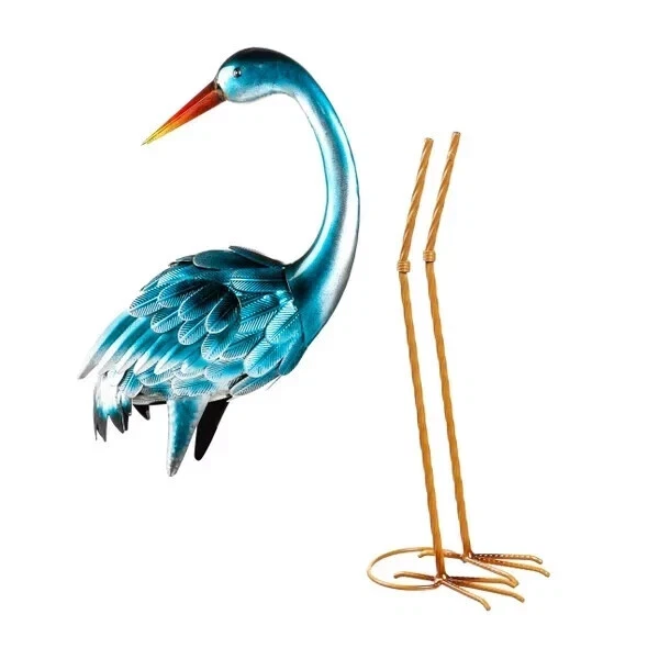 Par de estatuillas de garza azul Evergreen 35" de alto, juego de 2 estatuillas de jardín Foto 3 de 4