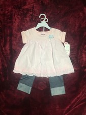 NEW WITH TAGS GIRLS TOP  PANT SET SIZE 4T BEAUTIFUL CROCHET, EMBROIDERY, LACE