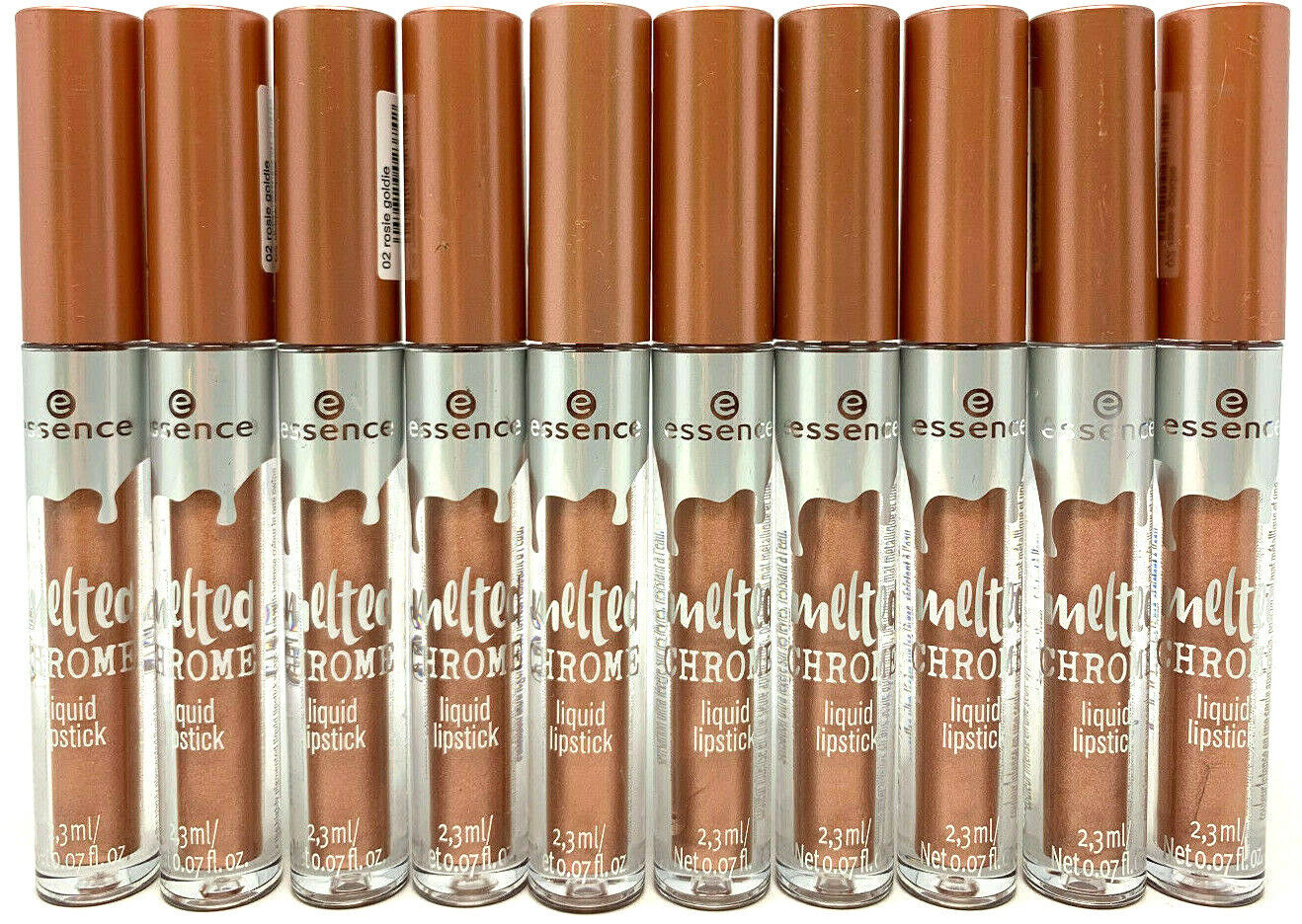 (10) Essence Melted Chrome Liquid Lipstick New 0.07 fl oz 02 - Rosie Goldie