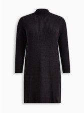 Torrid Mini Cotton Acrylic Sweater Dress Black Plus Size 2 2X 18-20 #D02830