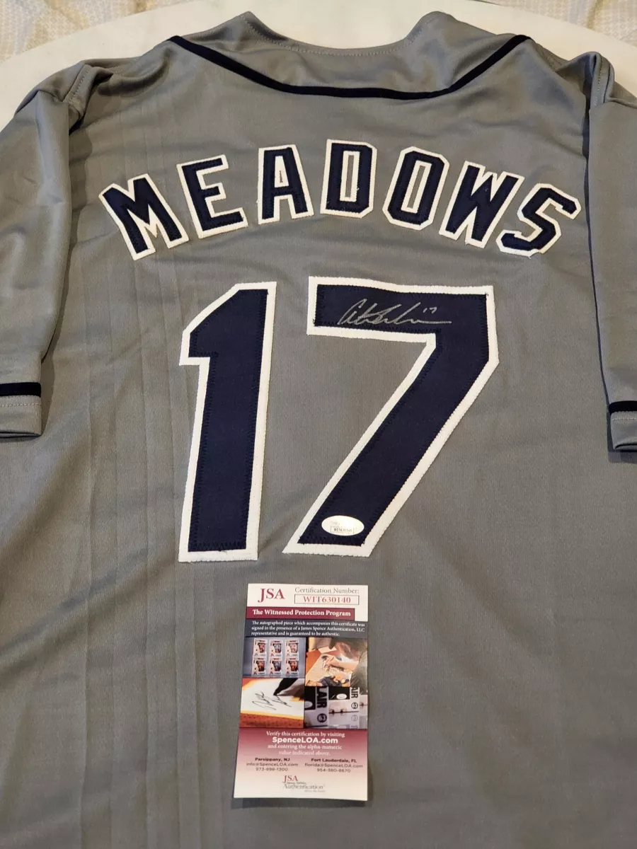 Austin Meadows Autographed Signed Jersey JSA COA Tampa Bay Rays