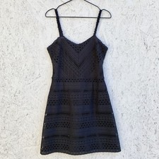 Guess Los Angeles Vintage-Style 90s Y2K Crochet Mini Dress Sz 10 Black