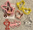 Lot of 7 Cookie Cutters 1 Metal 6 Plastic Easter, Love, Tree NEW