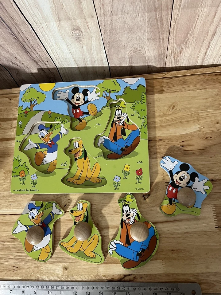 Rompecabezas de perilla gigante de madera de Mickey Mouse y sus amigos de Disney para 18 meses más Foto 3 de 4