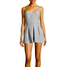 Romeo and Juliet Couture Romper Spaghetti Strap Zipper Gray NWT Women's Large