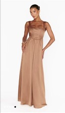 Show Me Your Mumu Nina Maxi Dress in Moss Green Luxe Satin size Medium