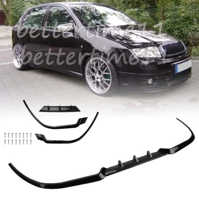 BETTERTIME11 UK Front Bumper Cup Chin Spoiler Lip Splitter For Skoda Fabia MK1 6Y 1999-2008