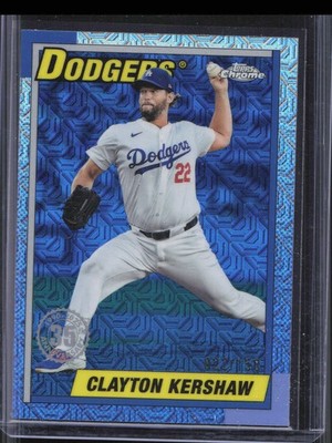 2025 Topps Clayton Kershaw T90C-13 1990 Silver Pack Blue Jersey # Match 22/150 