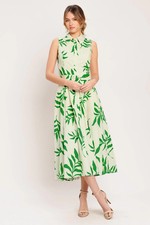 Green Daydream Woven Midi Dress
