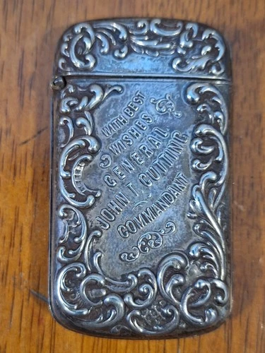 1906 Match Safe John Cutting Civil War Vet and New Old Guard Commandant/Congress