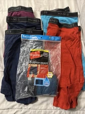 Hanes Men's Tagless Exposed Waistband Boxer Briefs Assorted Colors, 6 Pack 2XL