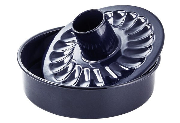 Springform 28Cm Backform Emaille Antihaft Schnittfest Rund Blau 2-Tlg-image