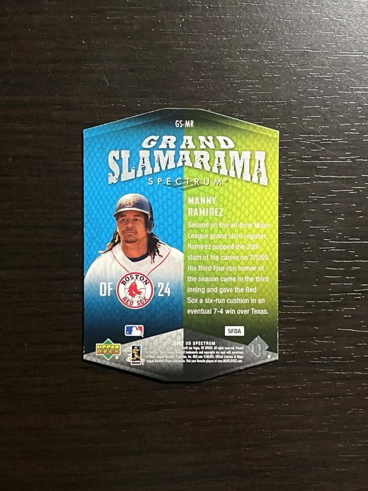 MANNY RAMIREZ 2007 Upper Deck Spectrum GRAND SLAMARAMA Die-Cut Card #GS-MR Rare! - Image 2 of 2