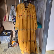 Women's Orange Embroidered Dress