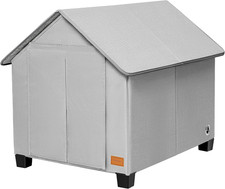 Insulated Dog House Outdoor with Warm Mat and Elevated Feet,Weatherproof Dog Bed