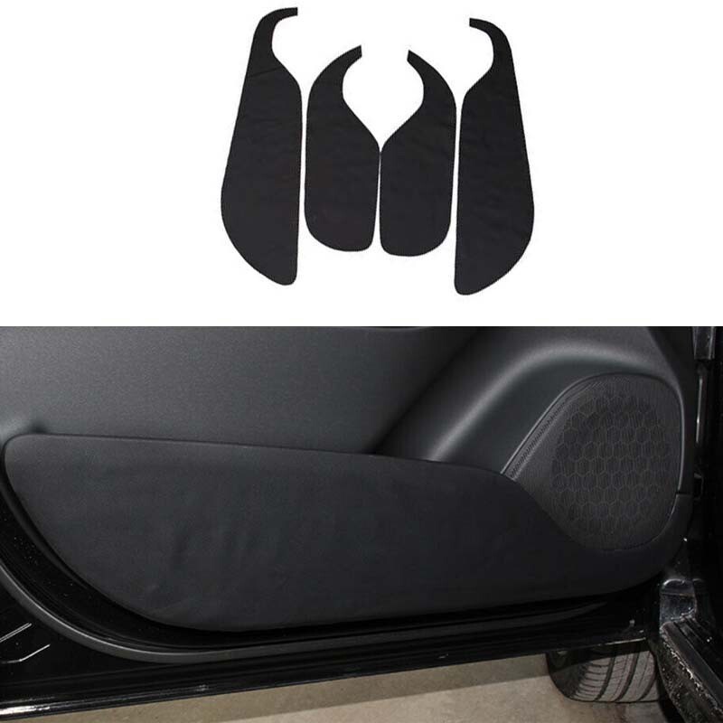 For Volvo XC90 2016-2025 Black PU Inner Door Anti-Kick Panel Decal Cover Trim