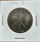 1920-S Walking Liberty Half Dollar 90% Silver - Rare Date