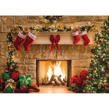 Christmas Fireplace Backdrop Christmas Backdrops for Photography Christmas Photo