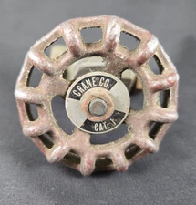 Vintage Crane Co Brass Gate Valve Industrial Plumbing Steampunk Decor