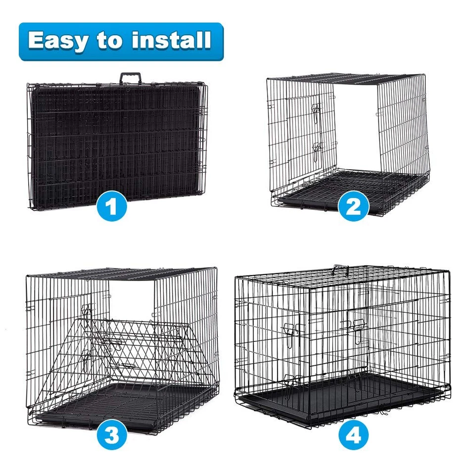BestPet 48 inch 42 Large Dog Crate Cage Kennel Metal Wire Double-Door Folding - Image 4 of 4
