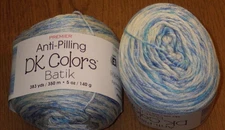 Lot of 2 Cakes, Premier Anti-Pilling Dk Colors Batik, 5oz/383yds, Bedtime Story