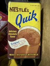 Nestle Quik Tin Container Vintage Chocolate