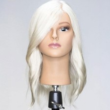 HairArt Style Bianca Platinum Blonde 100 Real Human Hair Mannequin Head 15"