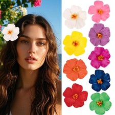 Hawaiian Flower Hair Clips for Women 9 Pack Hibiscus Flower Alligator Clips W...