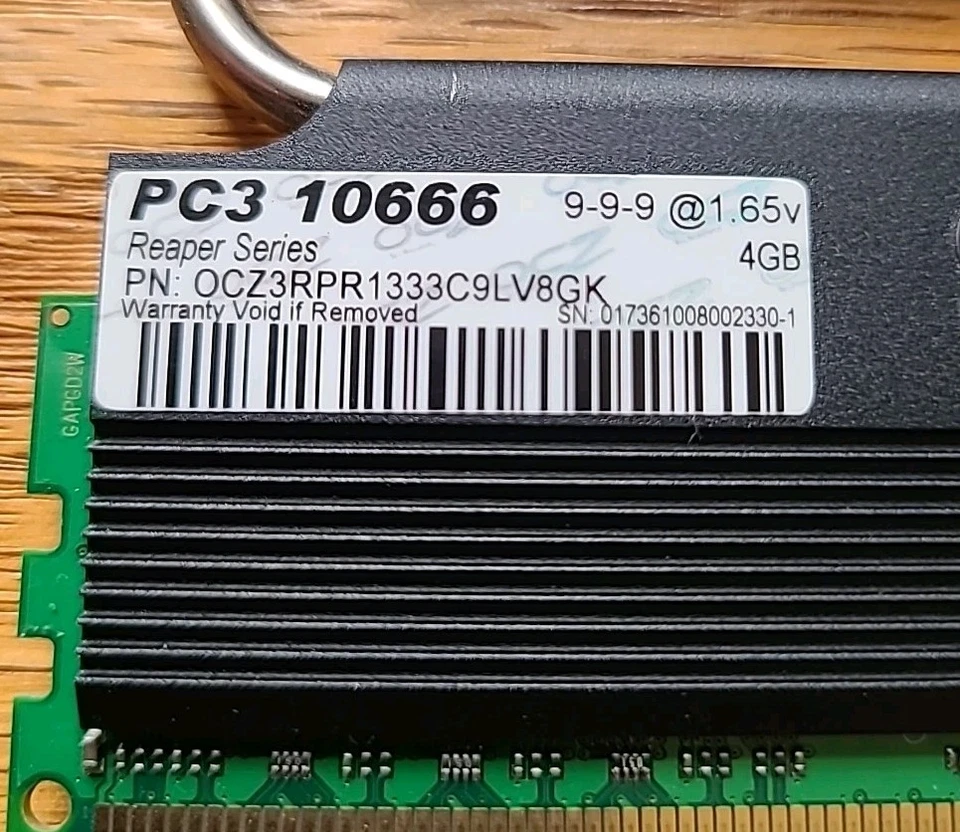 Lot OF 2 OCZ Reaper HPC 8GB (2X4GB) OCZ3RPR1333C9LV8GK RAM FAST SHIP - Image 3 of 3