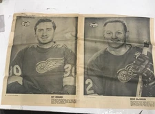 1969  The Detroit News Red Wings Super Poster - Roy Edwards  / Bruce MacGregor