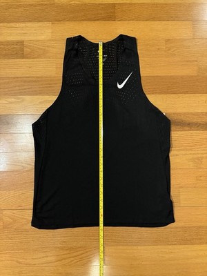 New M Nike Aeroswift Running Singlet Tank Dri-Fit ADV Black FN4231